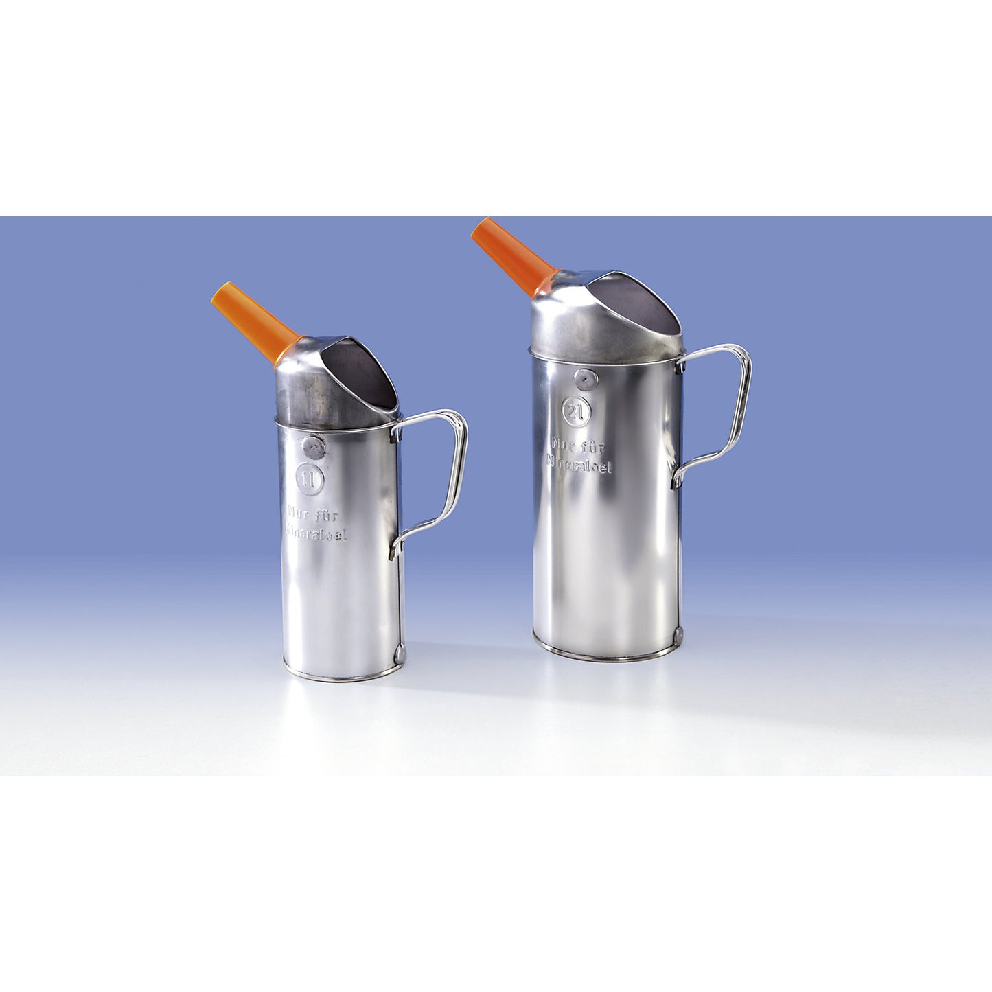 Oil can set, for mineral oil, set includes one 1-litre can and one 2-litre can.