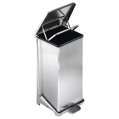 Industrial pedal bin, stainless steel, capacity 27 l, HxWxD 445 x 370 x 370 mm.