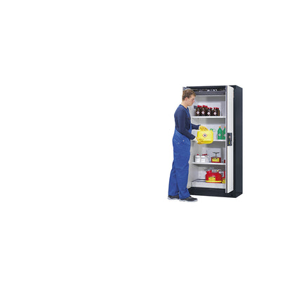 Fire resistant industrial hazardous goods cupboard, type 90, HxWxD 1955 x 600 x 615 mm, 1 door, golden yellow.
