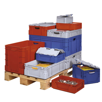 Industrial container, capacity 20 l, LxWxH 400 x 300 x 220 mm, pack of 5, grey.