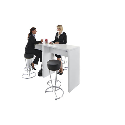 Pedestal table, HxLxW 1078 x 1040 x 500 mm, white.