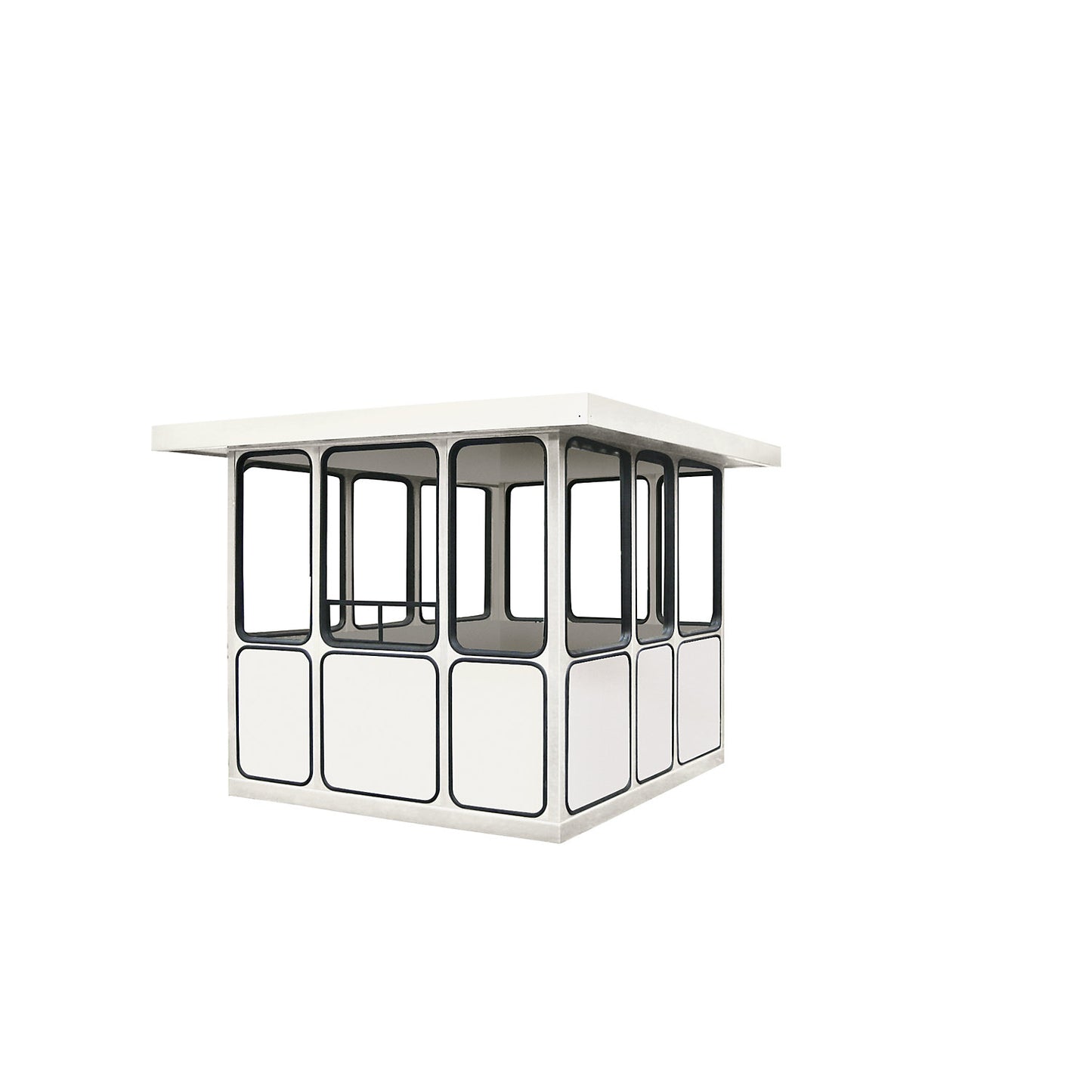Multi-purpose building, panelling with rounded square pattern, for outdoor areas, LxW 3280 x 2220 mm.