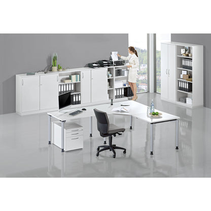 THEA - Shelf unit, 1 shelf, 2 file heights, maple finish.