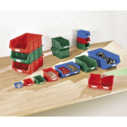 Open fronted storage bin made of polypropylene, LxWxH 250 x 344 x 129 mm, blue, pack of 12.