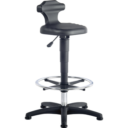 Operator's chair, for workshops and offices, height adjustment range 510 - 780 mm, with foot ring.