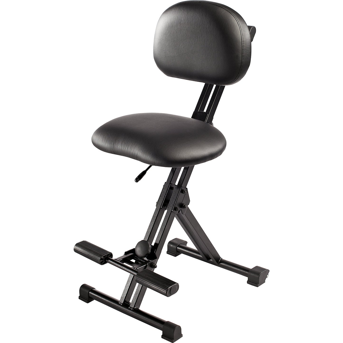 XXL anti-fatigue stool, with foot rest, height adjustment range 550 - 770 mm.