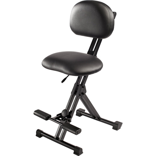 XXL anti-fatigue stool, with foot rest, height adjustment range 550 - 770 mm.
