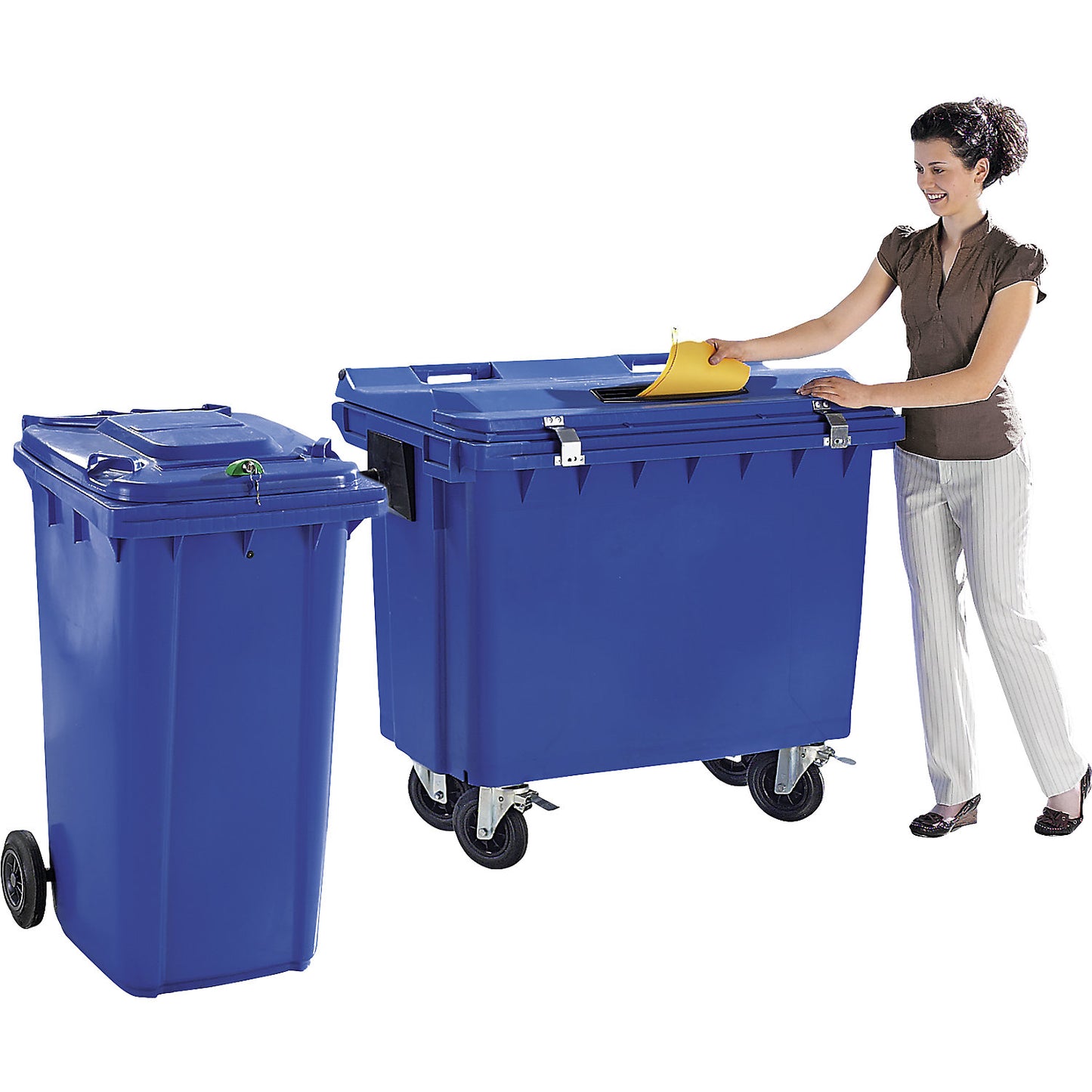 Data protection box with deposit hole, lockable, capacity 240 l, WxHxD 580 x 1100 x 740 mm, deposit slot 290 x 27 mm.