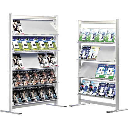 Brochure rack, silver anodised, for 16 x A4.