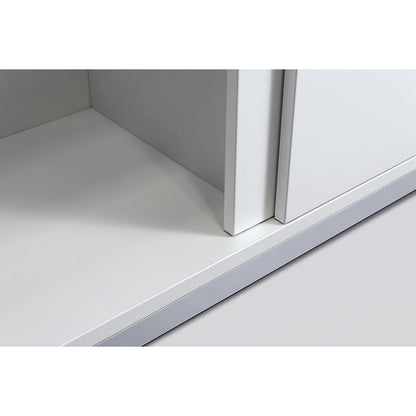 THEA - Sliding door cupboard, 1 shelf, 2 file heights, light grey.