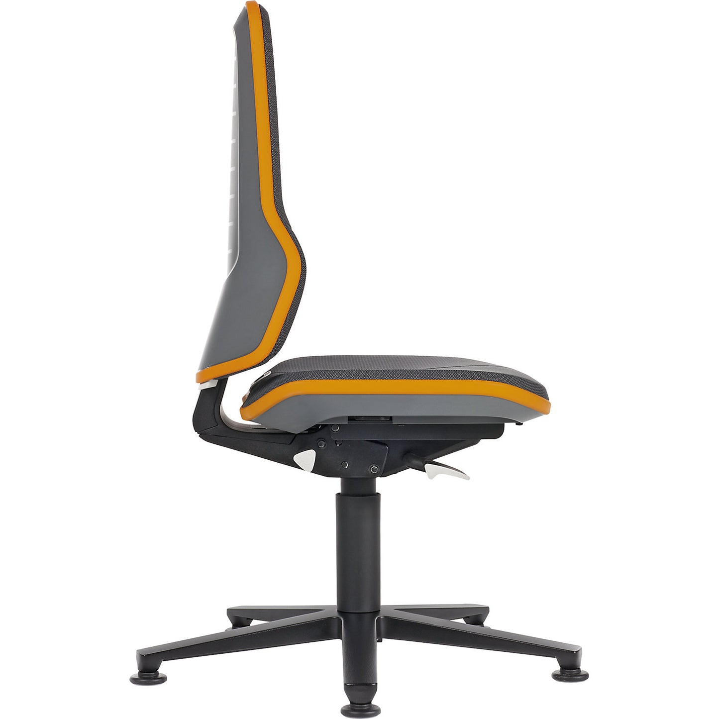 NEON industrial swivel chair swivel chair, floor glides, permanent contact mechanism, Supertec, grey bumper.