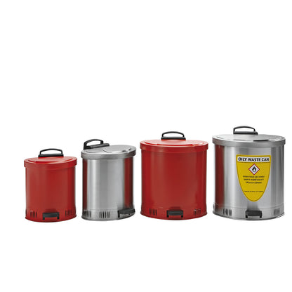 Safety disposal can with self-closing lid, stainless steel, capacity 65 l.