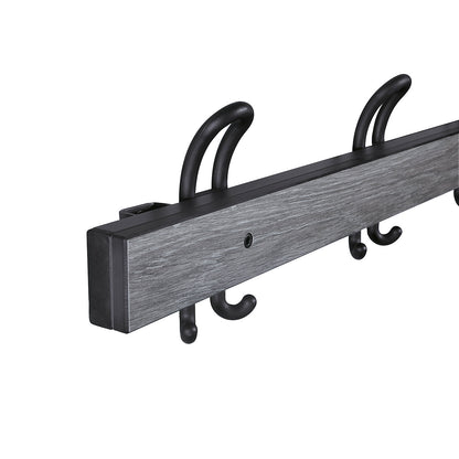 Coat rail with double hooks, length 1000 mm, 4 double hooks, oak silver cover.