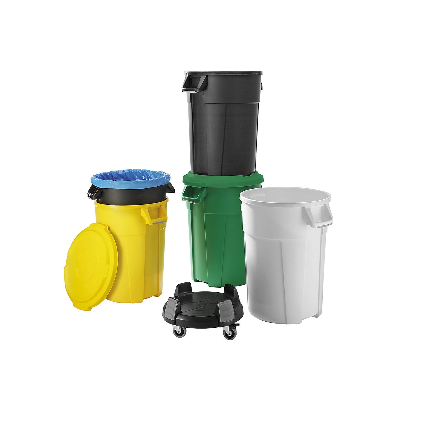 Titan multi-purpose container with lid, food-safe, yellow, capacity 85 L.