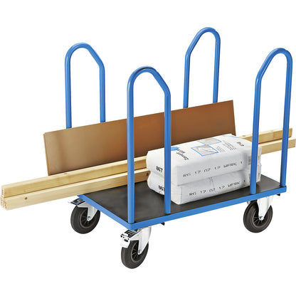 Platform truck with side rails, solid rubber tyres, LxW 1250 x 800 mm.