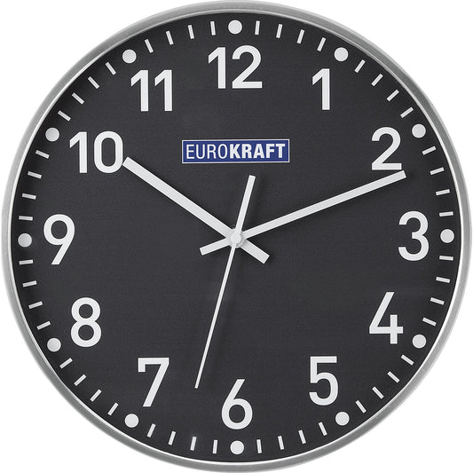 Wall clock, Ø 300 mm, quartz clock, graphite grey clock face.