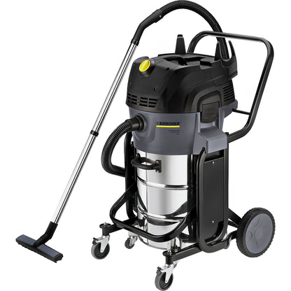 Wet and dry vacuum cleaner, NT 55/2 Tact² Me 2760 W, capacity 55 l, with wheeled base.