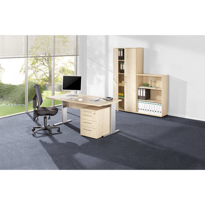 PETRA - Shelf unit, HxWxD 1115 x 800 x 362 mm, light grey.