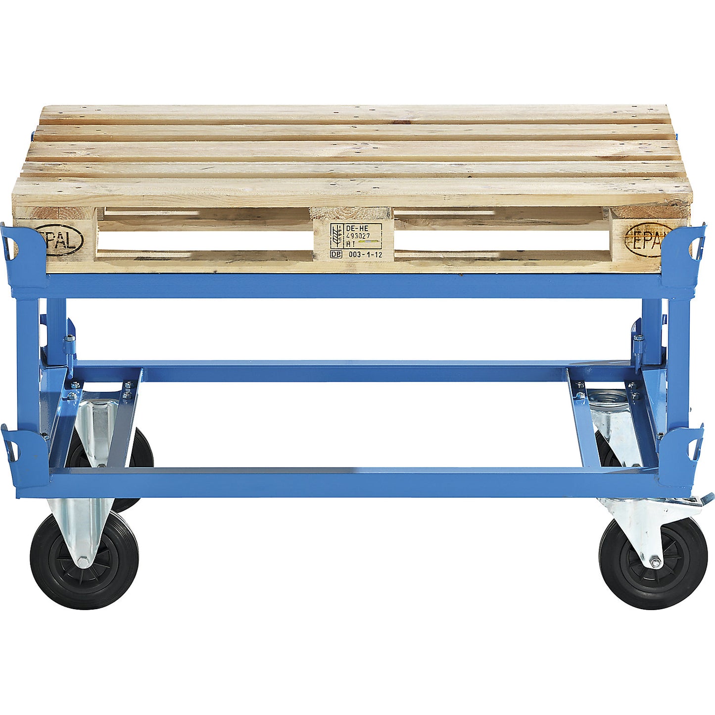 Raised frame, for Euro pallet dollies, light blue.