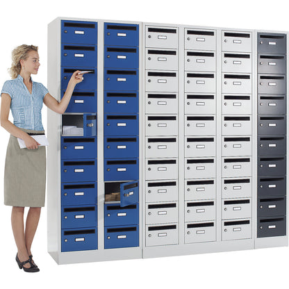 Mail distribution cupboard, 20 compartments, lockable, charcoal.