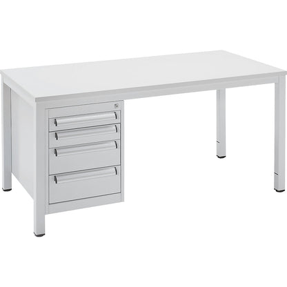 Base drawer unit, for foreman's desk, with 4 drawers, 1 x 70 / 1 x 80 / 2 x 150 mm high.