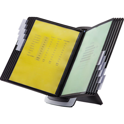 SHERPA STYLE table stand set, 10 A4 clear view panels, incl. clip-on tabs.
