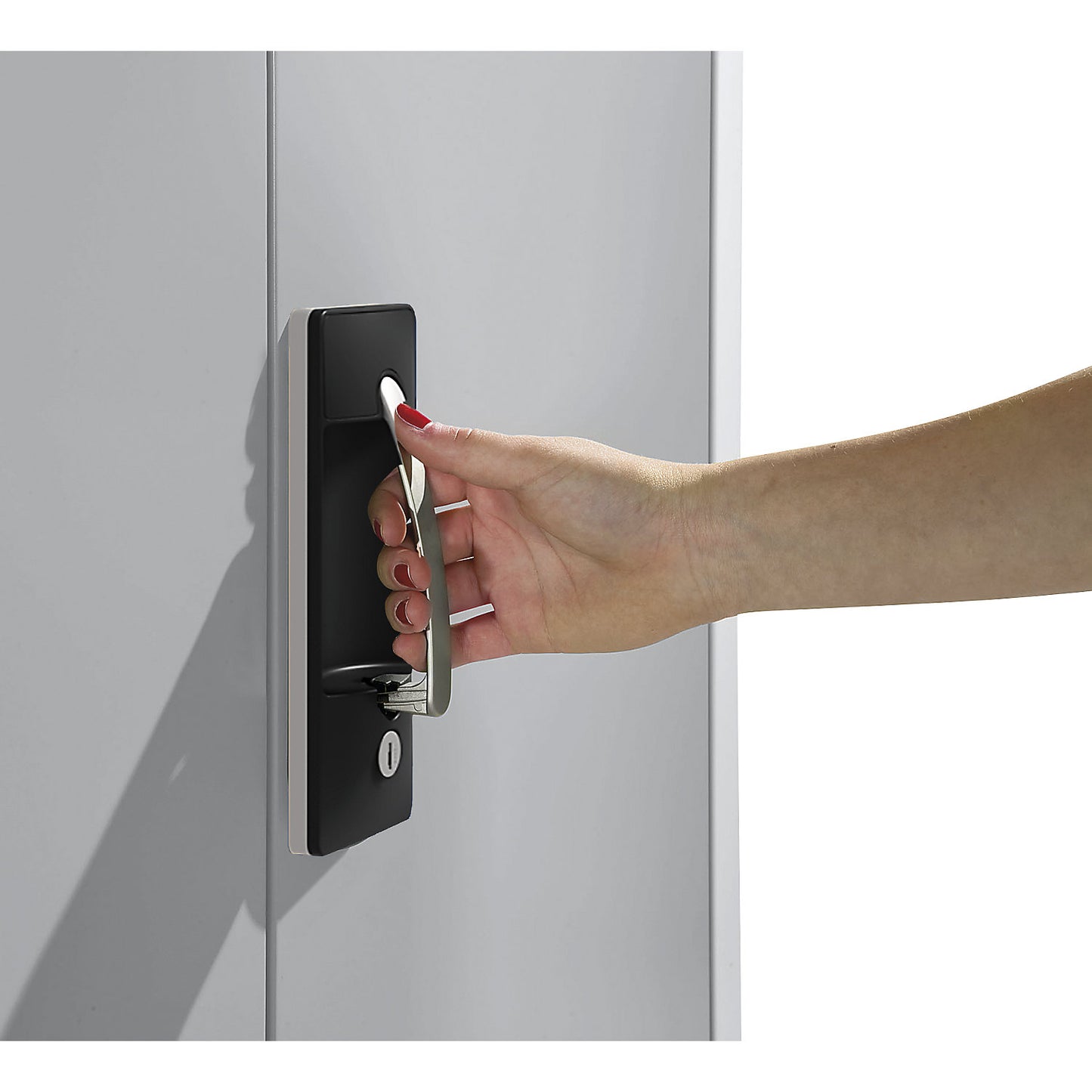 ACURADO universal cupboard, WxD 1200 x 500 mm, light grey / white aluminium.