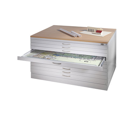 Drawing cabinet, A0, 10 drawers, height 760 mm, traffic white.