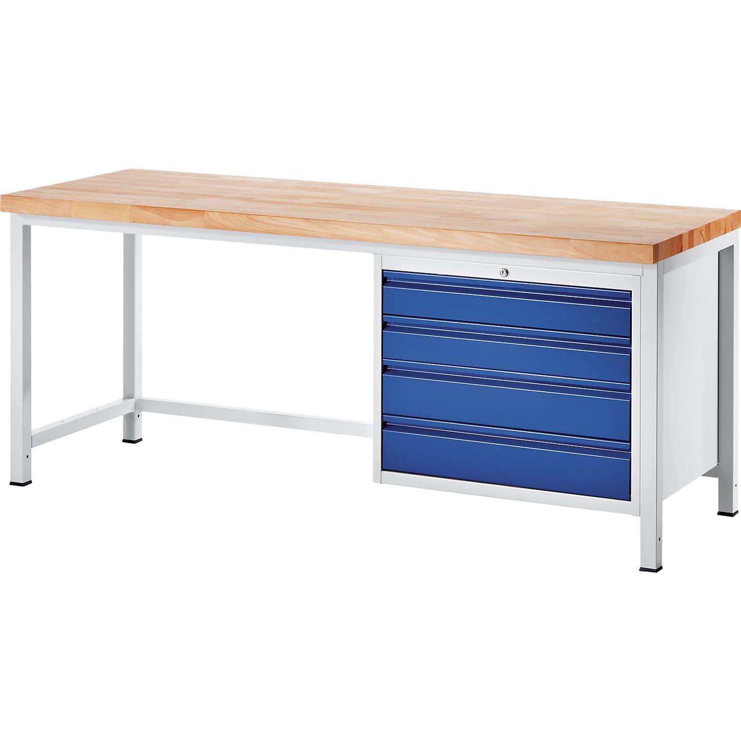 Workbench, frame construction, 4 XL size drawers, depth 900 mm, width 1500 mm.