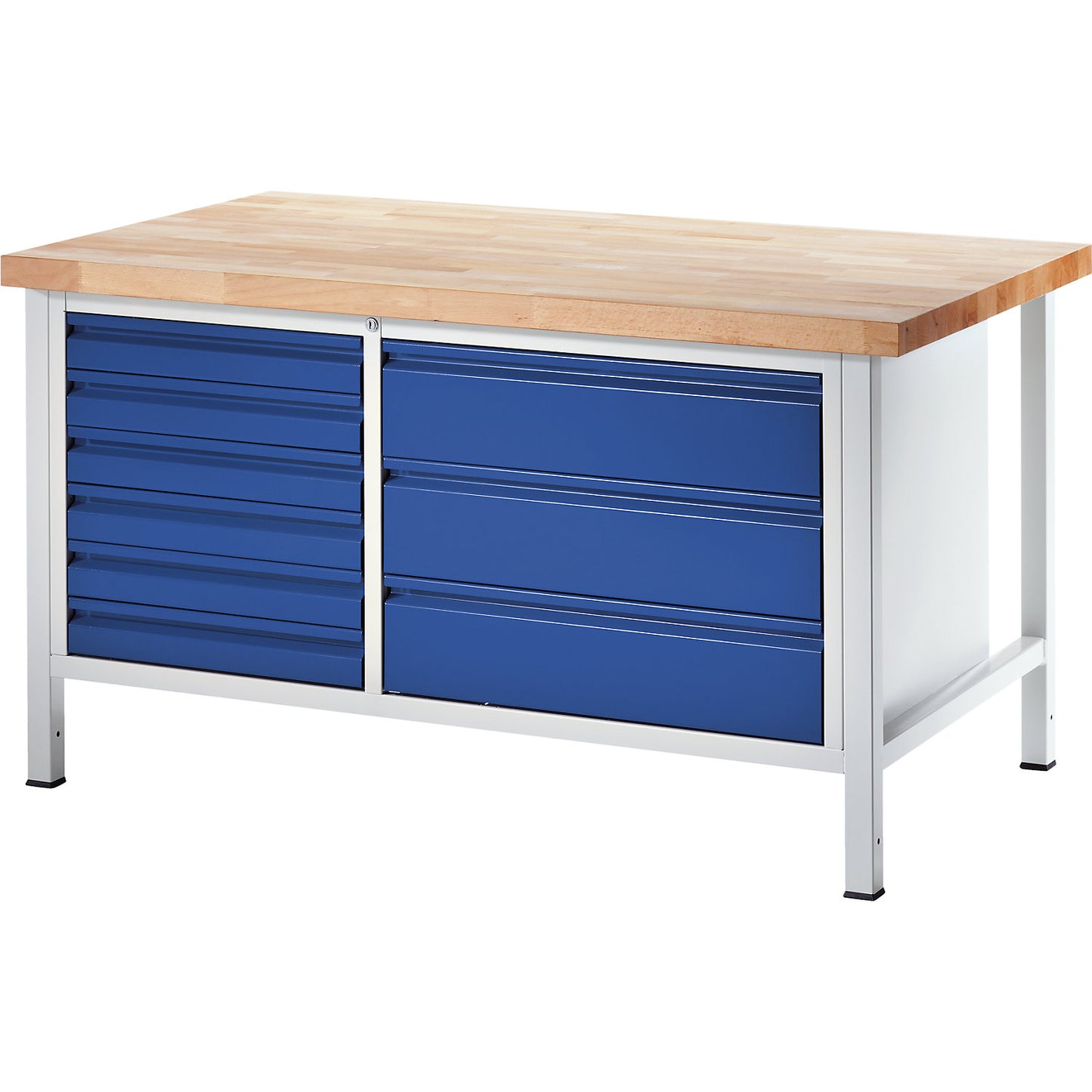Workbench, frame construction, 6 L size drawers, 3 XL size drawers, depth 900 mm, width 1500 mm.