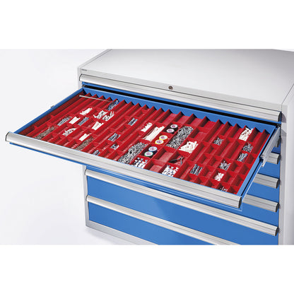 Plastic tray set, for drawer height 50 mm, for cupboard width x depth 1300 x 750 mm.
