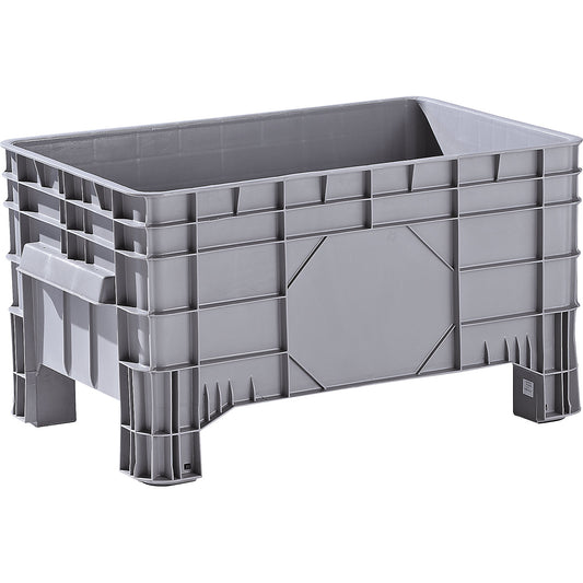 Polyethylene pallet box, capacity 220 l, 4 feet for forklift access, 1+ items.
