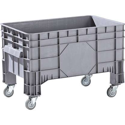 Polyethylene pallet box, capacity 220 l, 4 swivel castors and 4 feet, 1+ items.