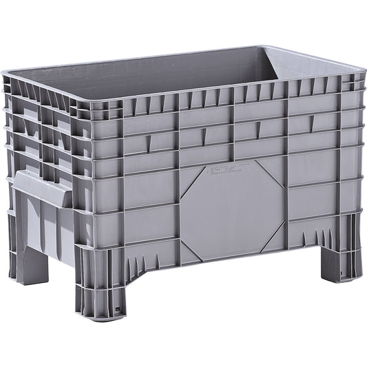 Polyethylene pallet box, capacity 285 l, 4 feet for forklift access, 1+ items.
