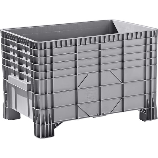 Polyethylene pallet box, capacity 550 l, 4 feet for forklift access, 1+ items.