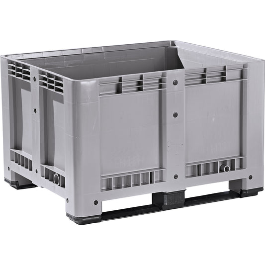 Pallet box, capacity 610 l, 6 feet and runners on the long sides, 1+ items.