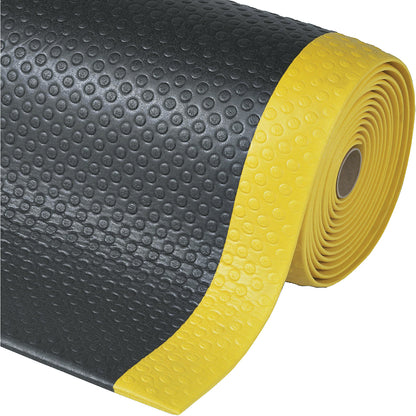 Bubble Sof-Tred™ anti-fatigue matting, per metre, vinyl foam, black / yellow, width 1220 mm.