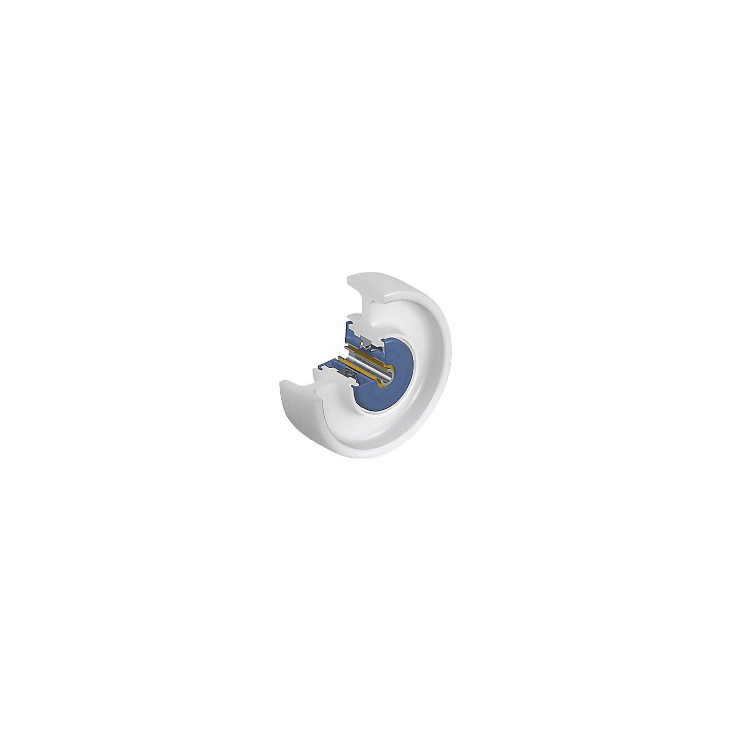 Nylon wheel, white, wheel Ø x width 125 x 40 mm, fixed castor.