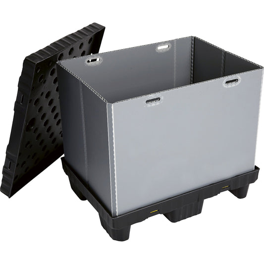 Pallet box, folding, made of PP, capacity 215 l, 1+ items.