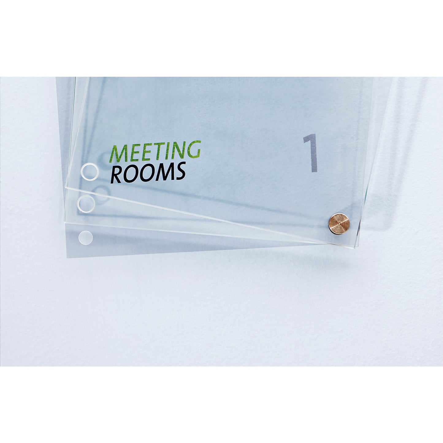 Door sign made of single pane safety glass, made of single pane safety glass, A3.