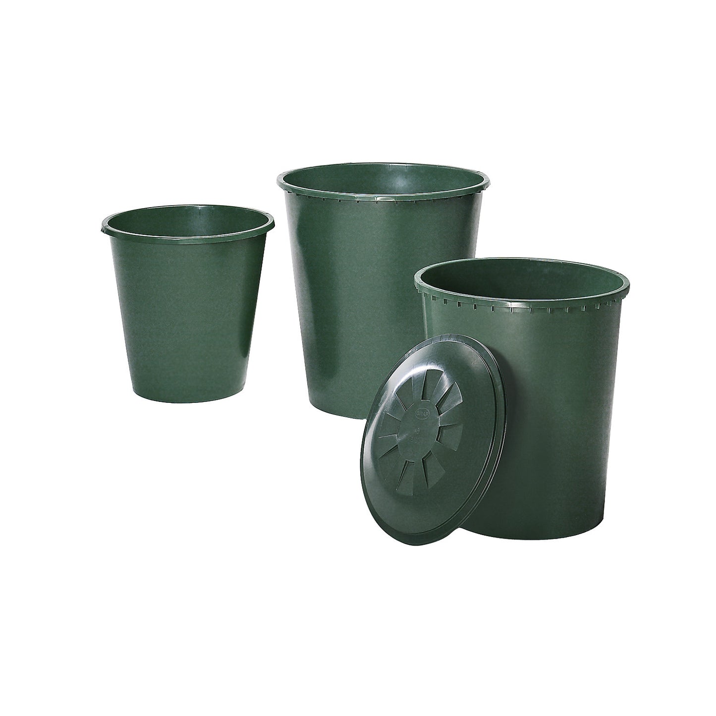 Round containers, capacity 510 l, top diameter 1000 mm.