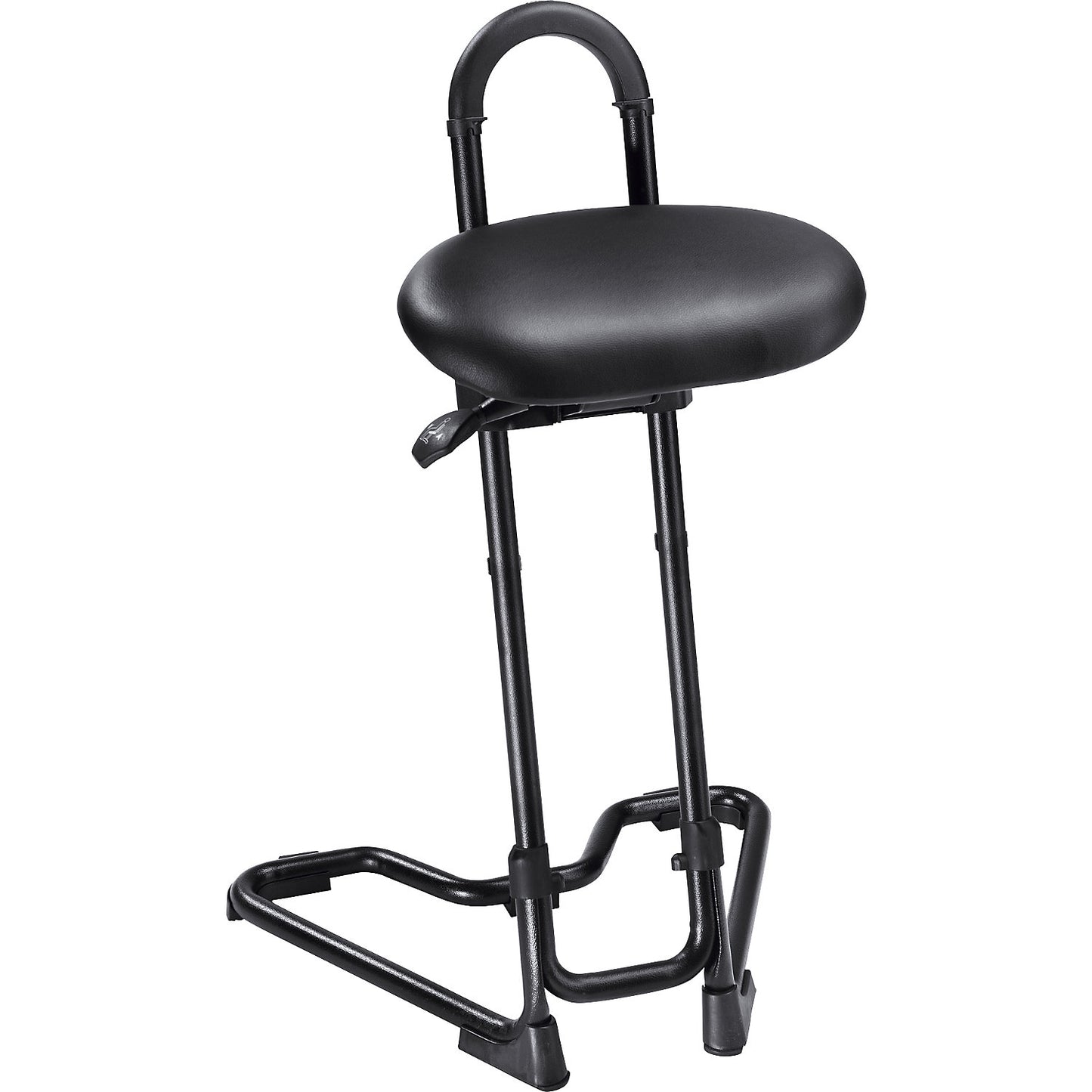 Universal anti-fatigue stool, height adjustment range 610 - 860 mm, black vinyl.