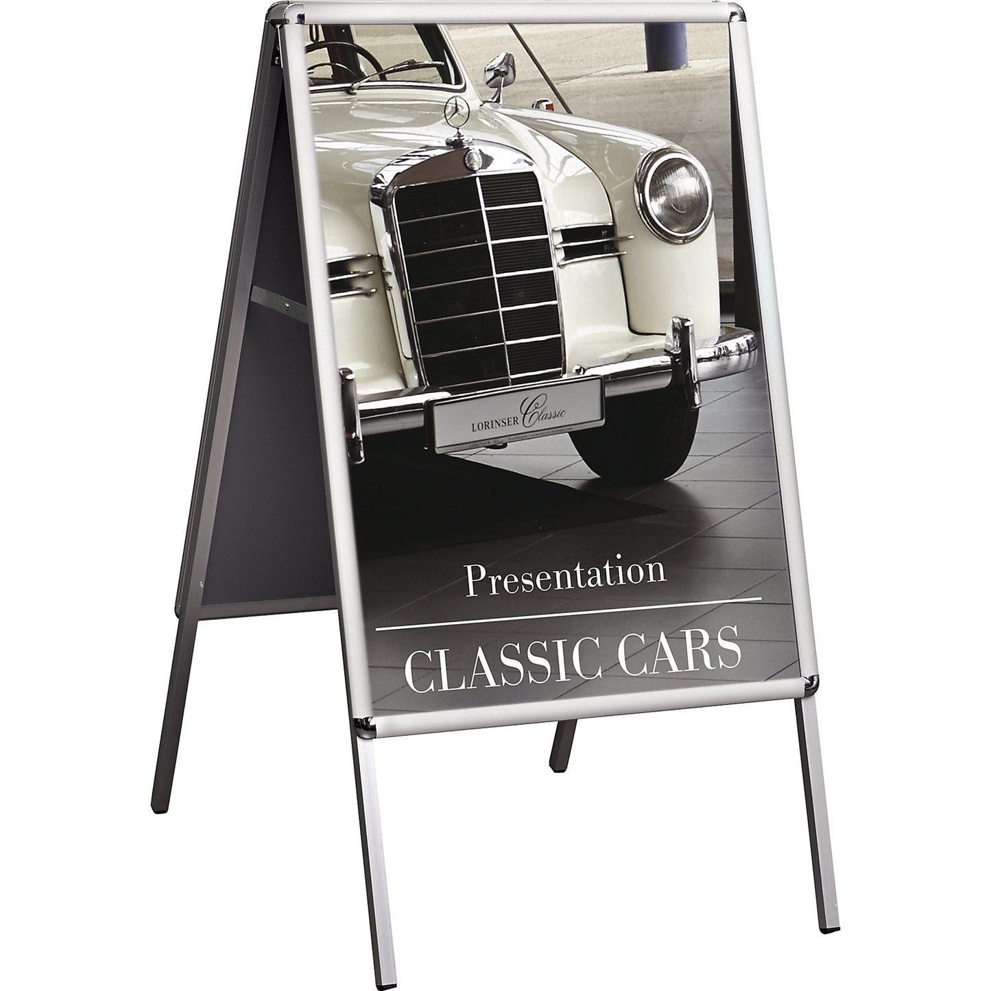 INDOOR folding advertising stand, HxWxD 1075 x 625 x 736 mm, 1+ items.