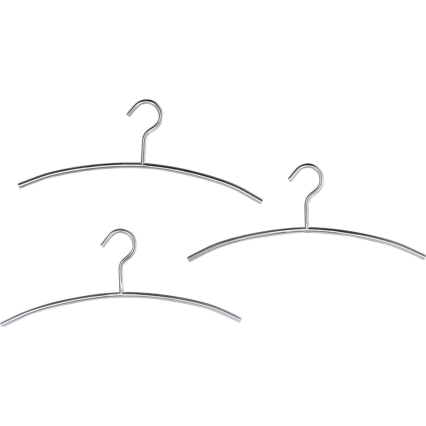 Stainless steel coat hanger, pack of 3, length 460 mm.
