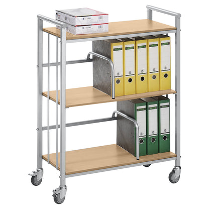 Office trolley, max. load 100 kg, 3 shelves, LxWxH 770 x 405 x 1020 mm.