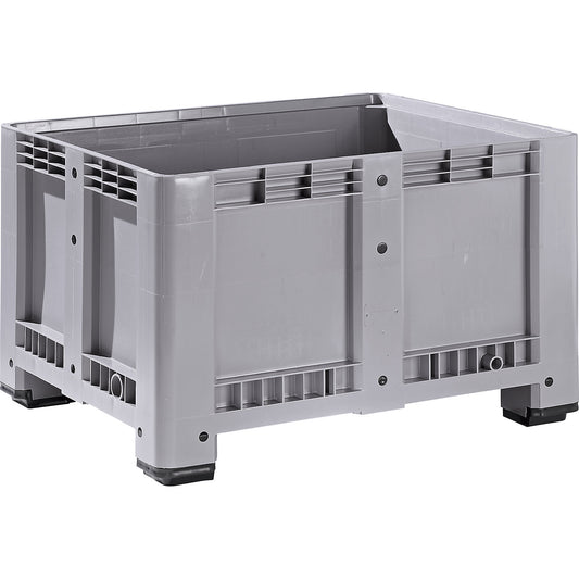Pallet box, capacity 610 l, 4 feet for forklift access, 1+ items.