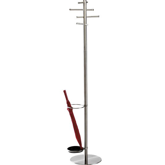 Coat stand, 8 hooks, stainless steel.