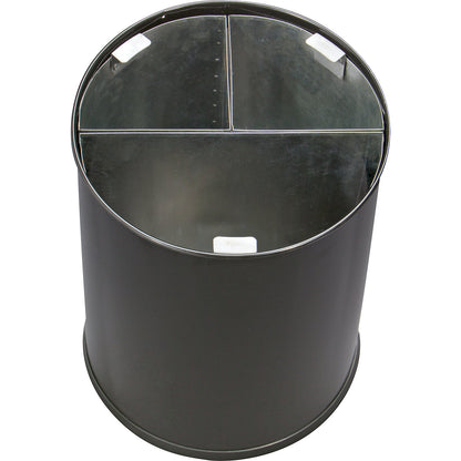 Rubbish bin with 3-compartment sorting, capacity 60 l, height 670 mm, black.