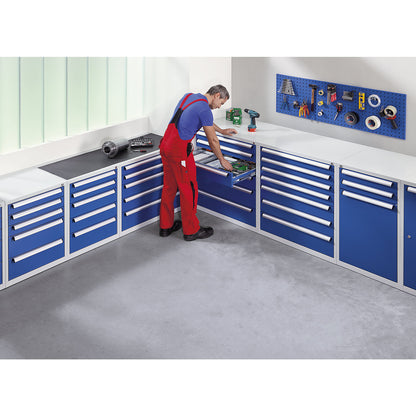 Tool cupboard, width 900 mm, height 1000 mm, drawers: 4 x 100, 2 x 150, 1 x 200 mm.