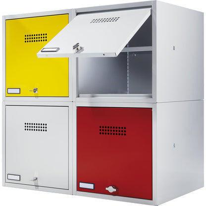 Köln individual locker, extendable, HxWxD 400 x 400 x 500 mm, for padlock, door light grey.